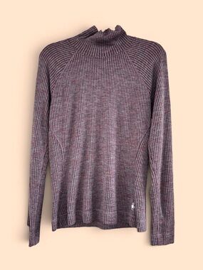 NEW Smartwool Cozy Ribbed Turtleneck Sweater - 100% Merino Wool Violet Heather